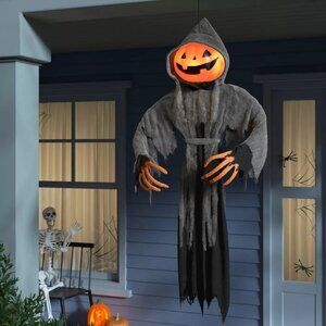 Hyde & Eek! Little Lewis the Pumpkin Halloween Ghoul Hanging Light Up & Talking